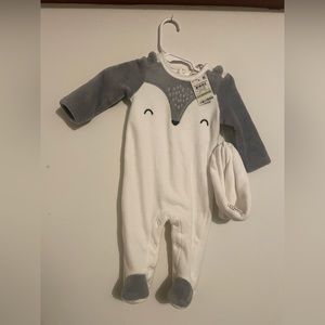 0-3 months Baby One Piece Fuzzy Suit Footie